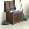 Mocha Resin Wicker 22-Gallon Storage Seat
