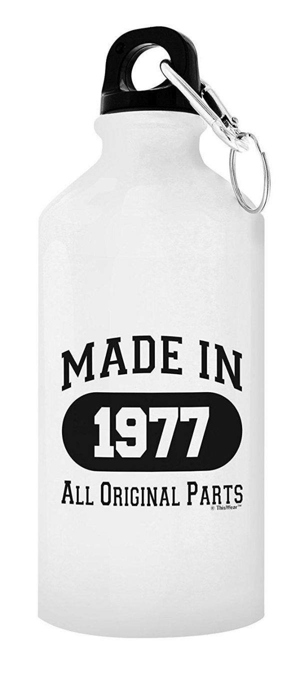 40th Birthday Gifts Made 1977 Gift Aluminum Water Bottle with Cap