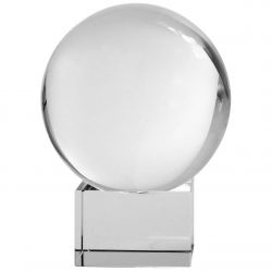 Amlong Crystal Meditation Ball Globe with Free Crystal Stand
