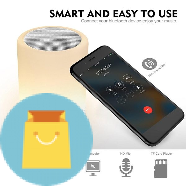 Elecstars Touch Bedside Lamp - with Bluetooth Speaker