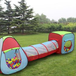 Kiddey Children’s Dual Play Tent with Tunnel (3-Piece Set)