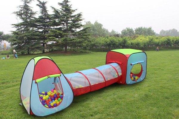 Kiddey Children’s Dual Play Tent with Tunnel (3-Piece Set)