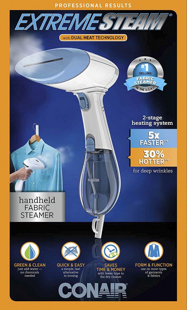 Conair ExtremeSteam Hand Held Fabric Steamer with Dual Heat