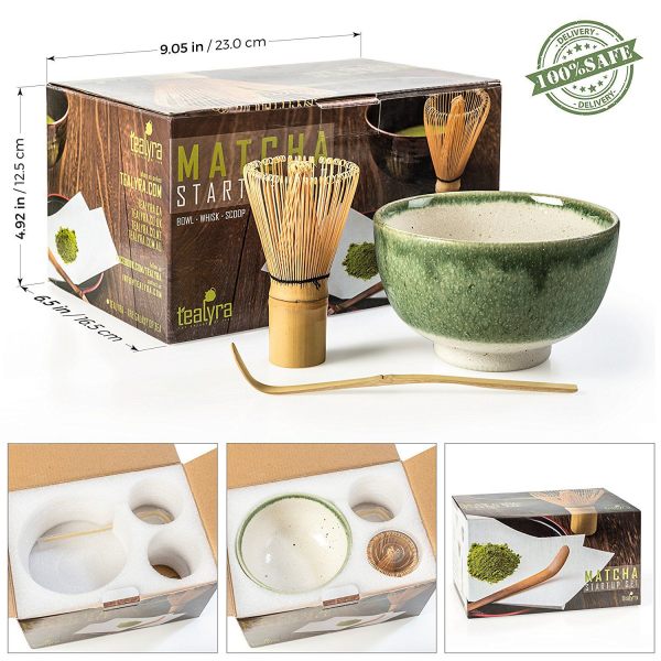 Matcha Green Tea Gift Set Japanese Made Green Bowl