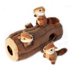 Chipmunks Squeaky Hide and Seek Plush Dog Toy