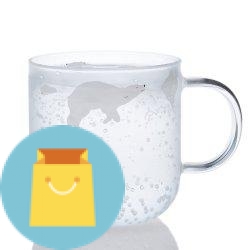 ELITEA Glass Mug with Handle with Polar Bear Print Coffee Mugs