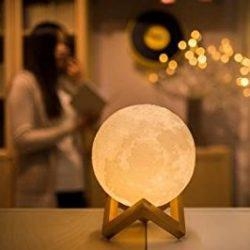 MiniTeasure Baby Moon Night Lamp ABS with Wooden Stand