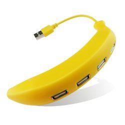 Plug and Play Creative Banana Style Mini USB 2.0 Hub