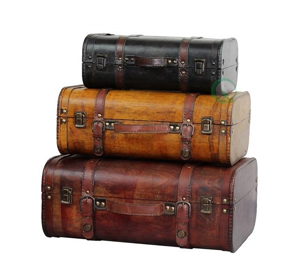 3-Colored Vintage Style Luggage Suitcase Set of 3