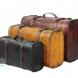 3-Colored Vintage Style Luggage Suitcase Set of 3