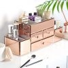 Beautify Large Mirrored Rose Gold Glass Jewelry Box