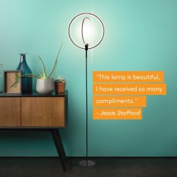 Brightech Eclipse LED Floor Lamp - Double Rings of Light