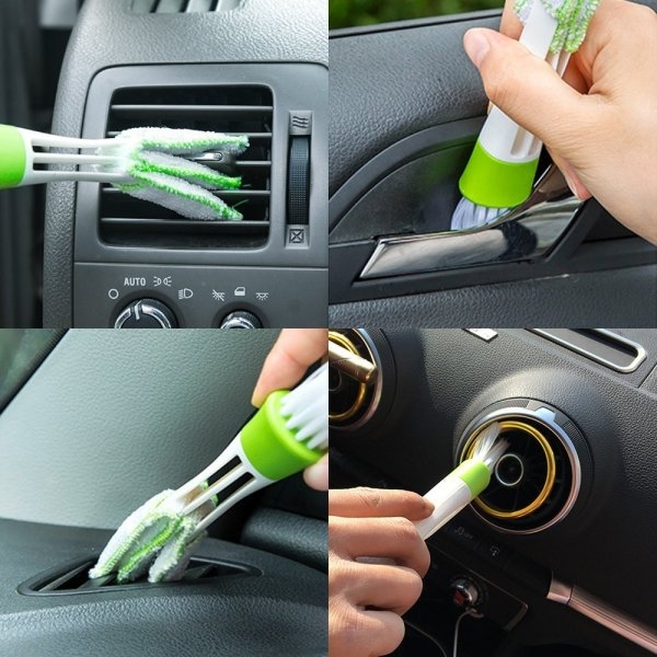 Car Headrest Hooks with Mini Duster for Car Air Vent