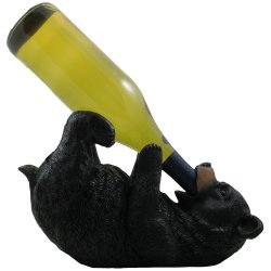 Drinking Black Bear Wine Bottle Holder