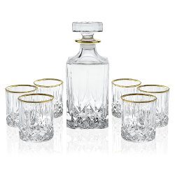 Elegant Manhattan Style Crystal Liquor Whiskey and Wine Decanter