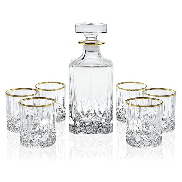 Elegant Manhattan Style Crystal Liquor Whiskey and Wine Decanter