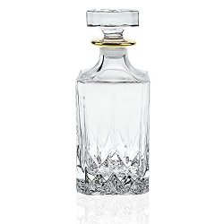 Elegant Manhattan Style Crystal Liquor Whiskey and Wine Decanter