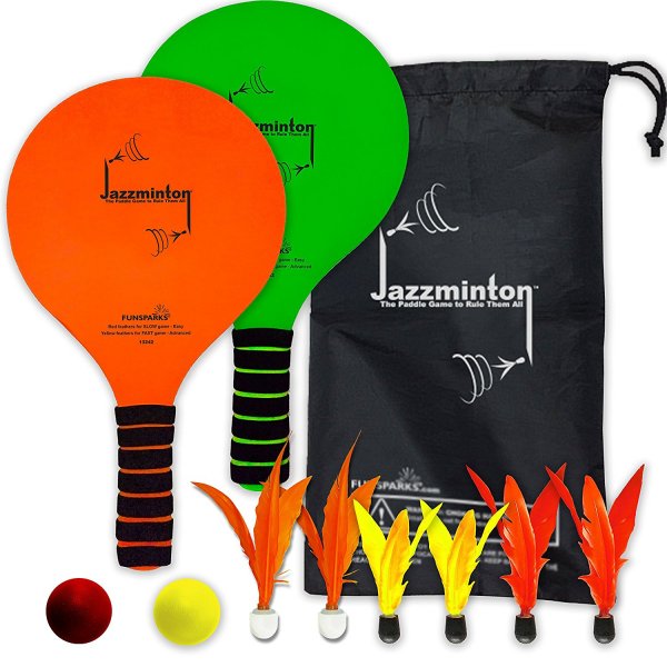 Jazzminton Deluxe LED 3 in 1 Paddle Ball Game