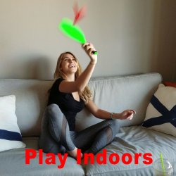 Jazzminton Deluxe LED 3 in 1 Paddle Ball Game