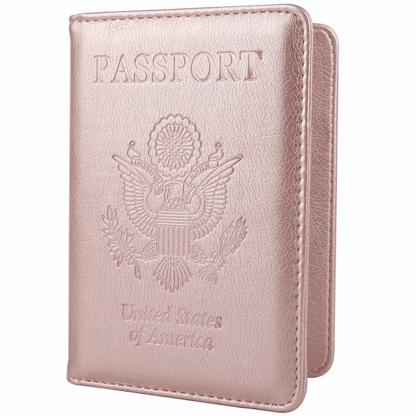 Leather Passport Holder Cover Case RFID Blocking