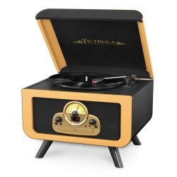 Victrola Bluetooth Wooden Turntable Entertainment Center