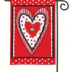 BreezeArt Button Heart Valentine Day Garden Flag