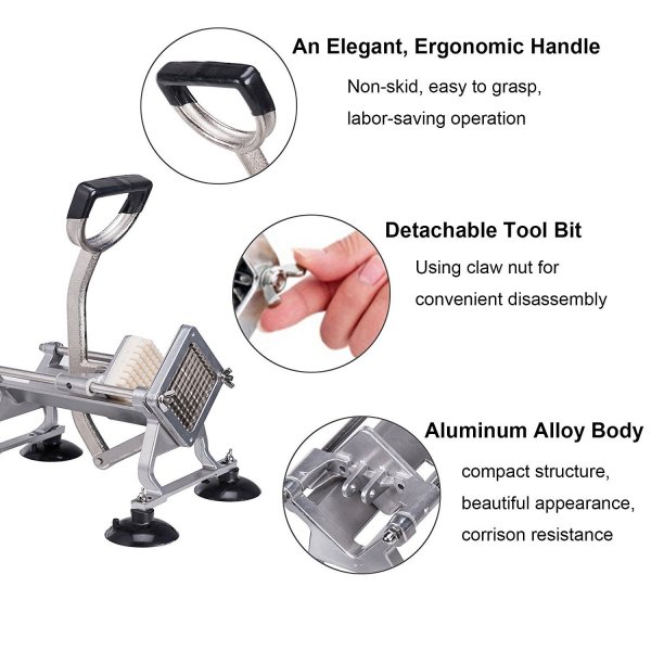 CO-Z Commercial Grade Aluminum Alloy Heavy Duty French Fry Cutter