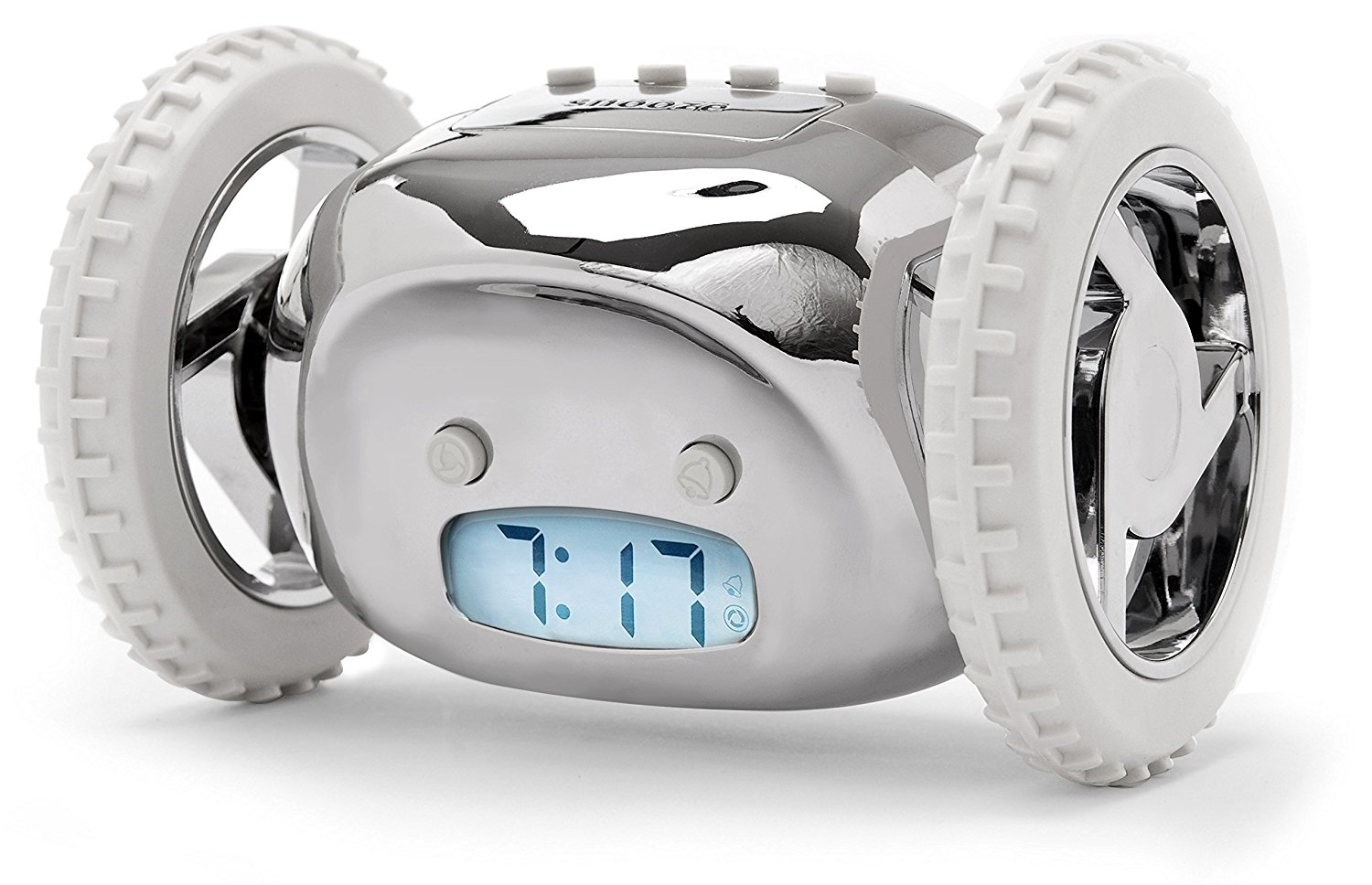 alarm clock wheels clocky