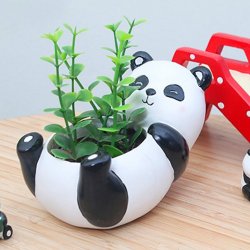 Cute Panda Succulent Pots with Drainage Resin Mini Flower Pot