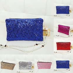 Dazzling Sequins Zipper Clutch Handbag Cosmetic Bag