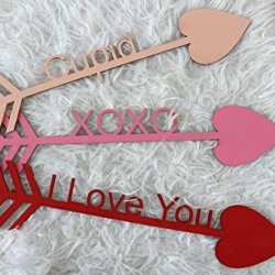 Decorative Valentine's Day Arrows Be Mine, Cupid, I Love You, XOXO