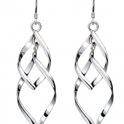 Earings Eardrop Double Banana Silver Earrings