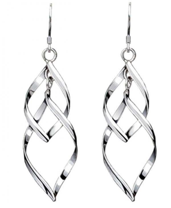 Earings Eardrop Double Banana Silver Earrings