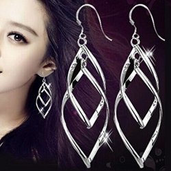 Earings Eardrop Double Banana Silver Earrings