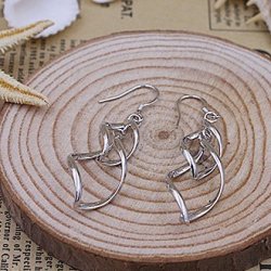 Earings Eardrop Double Banana Silver Earrings