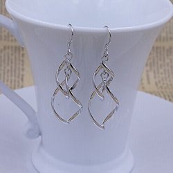 Earings Eardrop Double Banana Silver Earrings