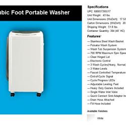 Haier Pulsator 1-Cubic-Foot Portable Washer