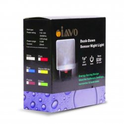 Iavo Auto ON OFF Plug In LED Night Light with Dusk to Dawn Sensor2