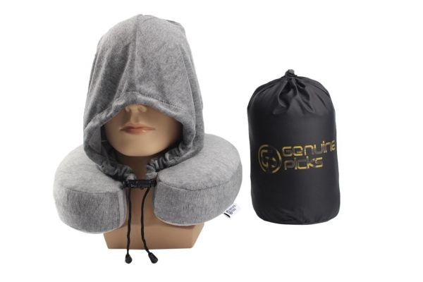 Memory Foam Neck Travel Pillow with Hoodie
