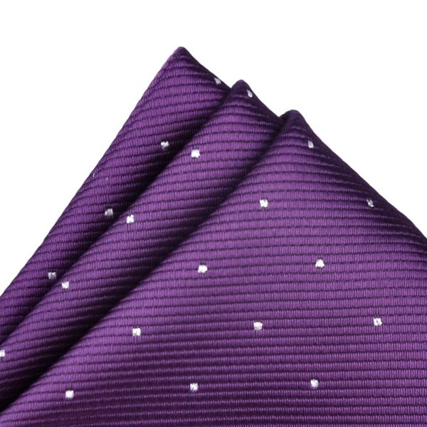 Men's Polka Dot Dark Purple Pocket Square