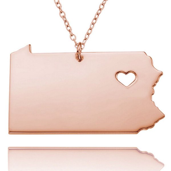 Pendant Necklace, We Love Pennsylvania, PA.
