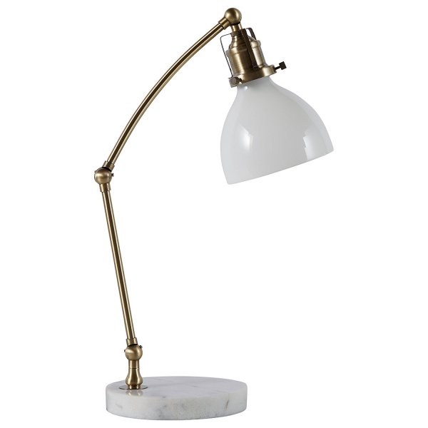 Rivet Lux Bendable Arm Marble and Brass Table Lamp