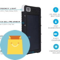 Rugged Solar Charger with Flashlight