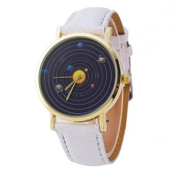 Ryanwayland Solar System Montage Unisex Leather Quartz Watch