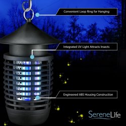 SereneLife UV Mosquito Trap, Battery Bug Zapper Outdoor