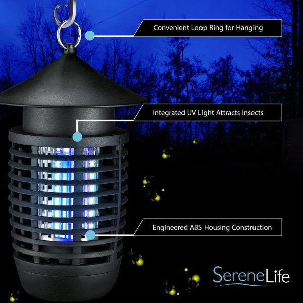 SereneLife UV Mosquito Trap, Battery Bug Zapper Outdoor