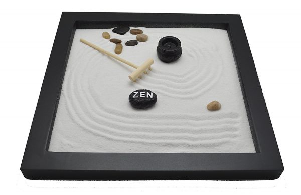Table Top Rock Sand Rake Zen Garden Incense Holder Tabletop Set