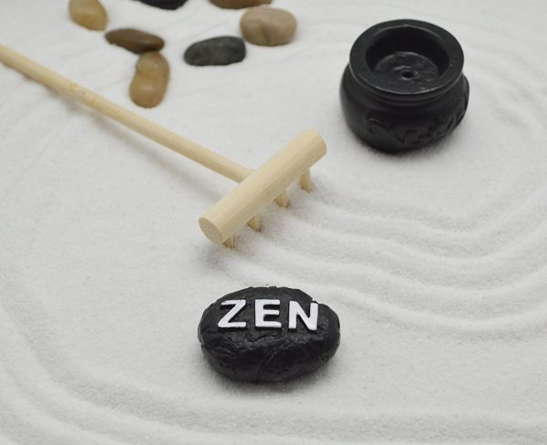 Table Top Rock Sand Rake Zen Garden Incense Holder Tabletop Set