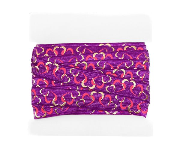 Valentine's Day Printed Fold Over Elastic