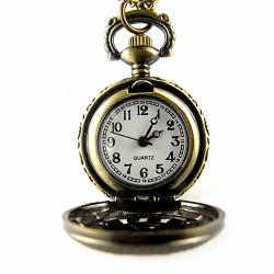 YouYouPifa Retro Bronze Three Butterfly Pattern Hollow Small Pocket Watch